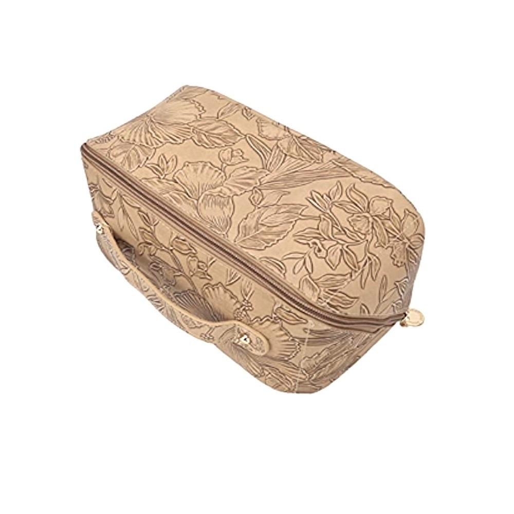 Floral Embossed Cosmetic Bag - Picture 2 of 8